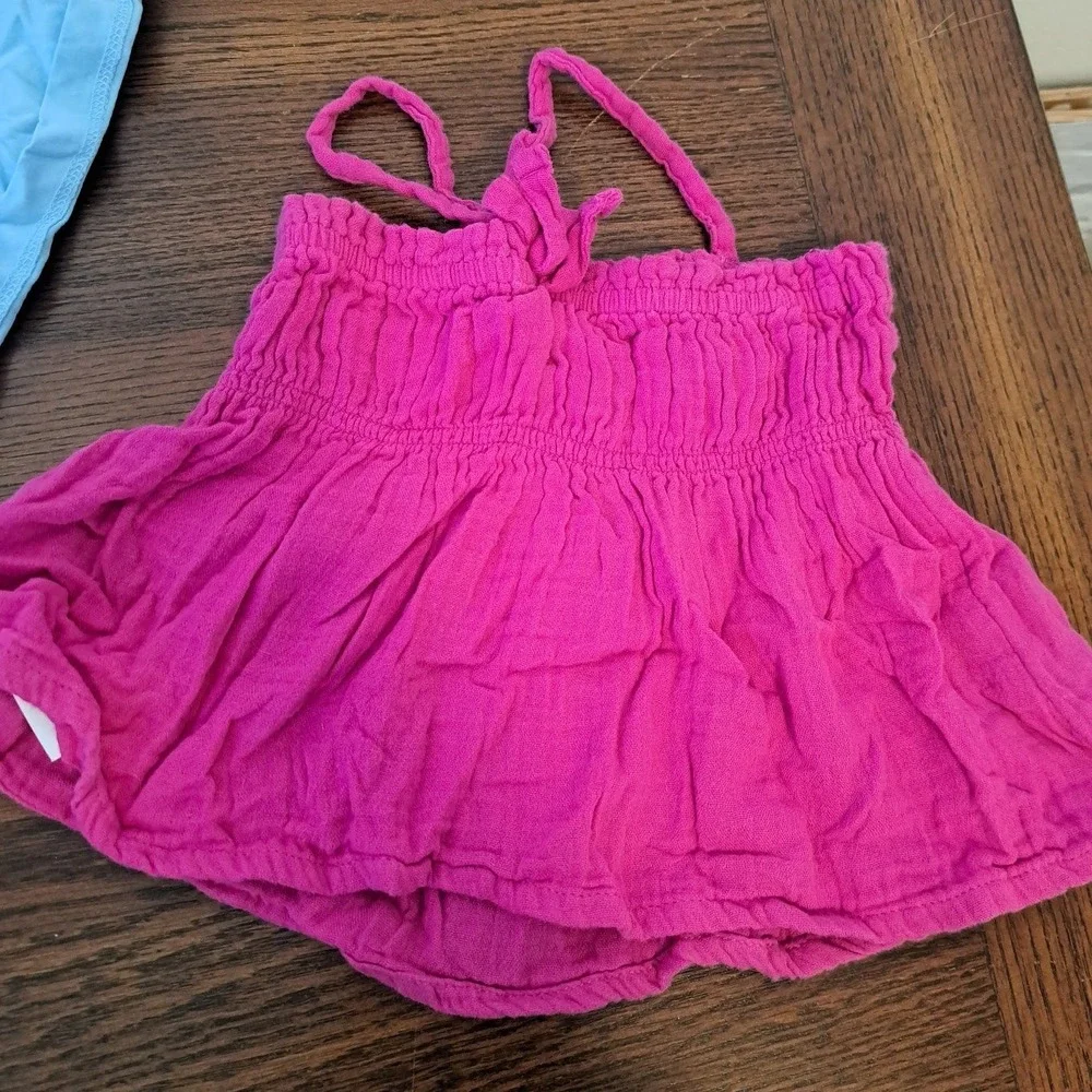 Lot 6 Old Navy Carters Toddler Girls Tops Tank Cami Ruffle Pink Blue 18M 2T